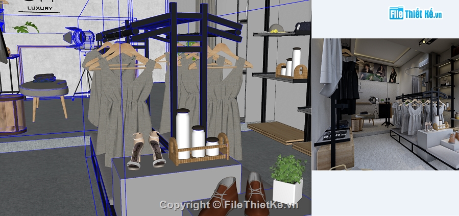 file sketchup shop thời trang,sketchup shop quần áo,model su shop quần áo,Model Shop thời trang,Sketchup shop quần áo